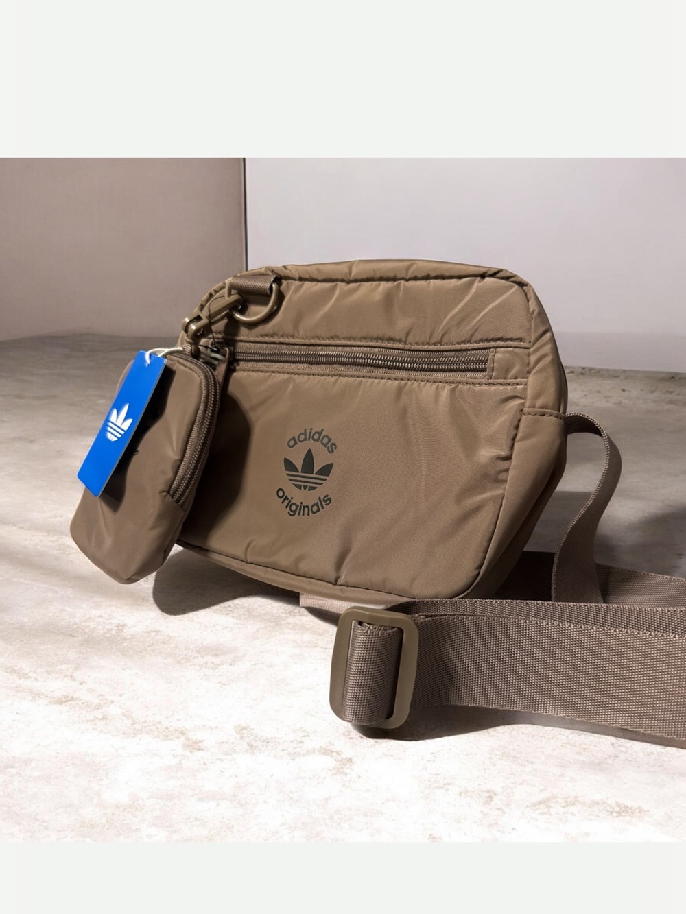 Adidas Originals Women's  Olive/Tan crossbody  Bag with Removable Pouch